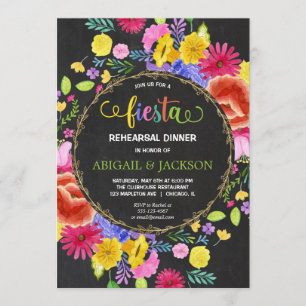 Convite Floral do Janto de Chalkboard do Fiesta Mexicano
