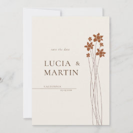 Convite Floral do lado do outono legante Salvar a Data