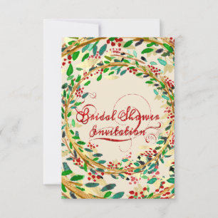 Convite Floral Dourada Burgundy Ivory Wodland Chá de panel