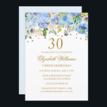 Convite Floral Dourado aniversário de 30 anos Eleg<br><div class="desc">Mais convites florais na loja Little Bayleigh!</div>