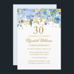 Convite Floral Dourado aniversário de 30 anos Eleg<br><div class="desc">Mais convites florais na loja Little Bayleigh!</div>