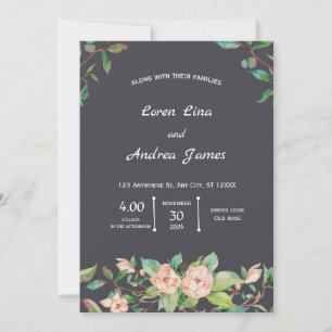 Convite Floral e Botânica Verde Elegante e Natural