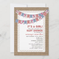 Floral e Gingham Bunting Burlap Garota Inspirada