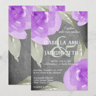 Convite Floral e Placa Alcalina de Aquarela