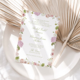 Convite Floral Elegance Pink Green Frame Wedding