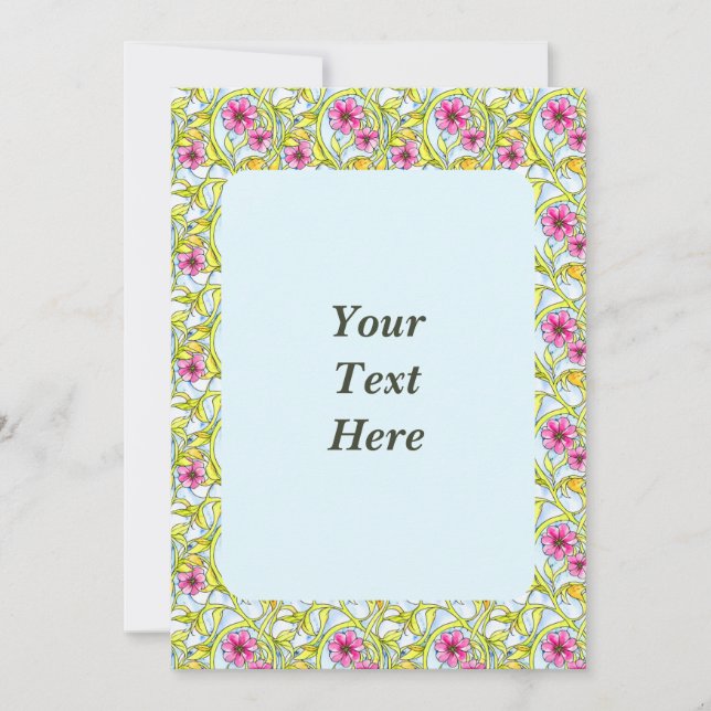 Convite Floral Elegante Art Nouveau Watercolor (Frente)