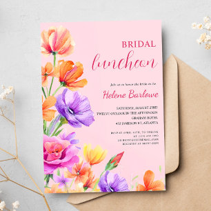 Convite Floral Elegante Boho Wildflower Bridal Luncheon