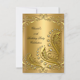 Convite Floral Elegante de Aniversário de Qualquer Idade e