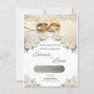 Convite Floral Elegante - Emma & Liam