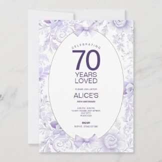 Convite Floral Elegante Lavanda & Roxo
