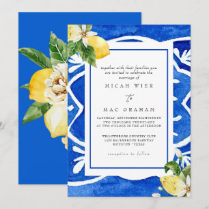 Convite Floral Elegante Mediterrânica Sem Pais Casados Em