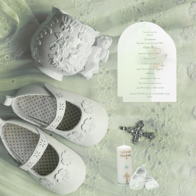 Convite floral elegante para batismo floral (Criador carregado)