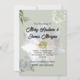 Convite Floral Elegante para Casamento com Chamada