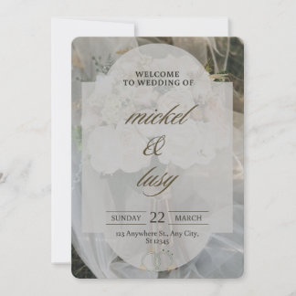 Convite Floral Elegante para Casamento - Rosas e
