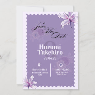 Convite Floral Elegante - Salvar a Data