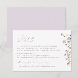 Convite Floral Elegante Wildflower Script Detalhes do Casa
