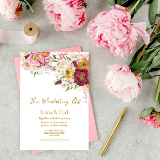 Convite FLORAL Embrace Matrimony Wedding (Criador carregado)