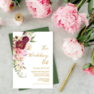 Convite FLORAL Embrace Matrimony Wedding