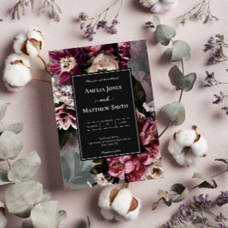 Convite Floral Escuro e Moody