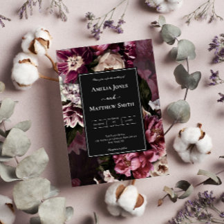 Convite Floral Escuro e Moody