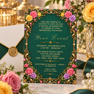 Convite Floral Esmeralda Elegante