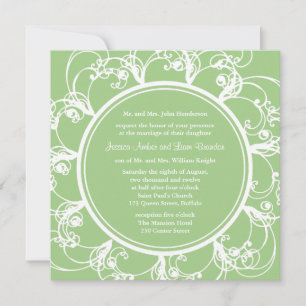 Convite floral extravagante do casamento (verde)