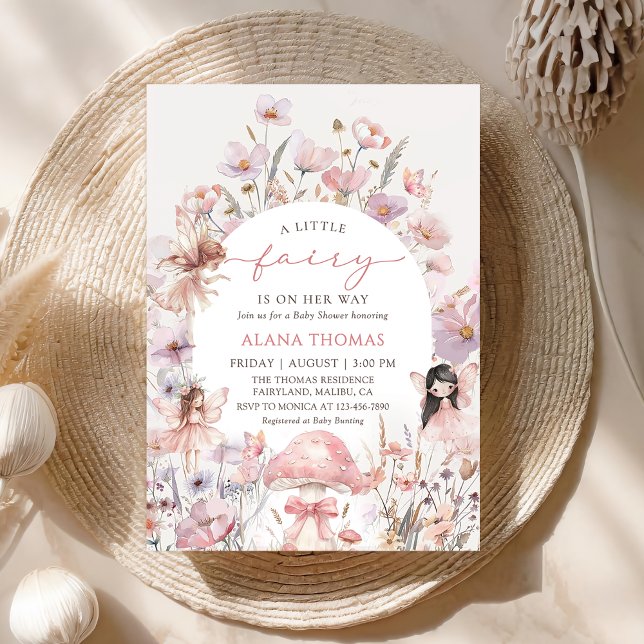 Convite Floral Fairy Baby Shower Invitation (Criador carregado)