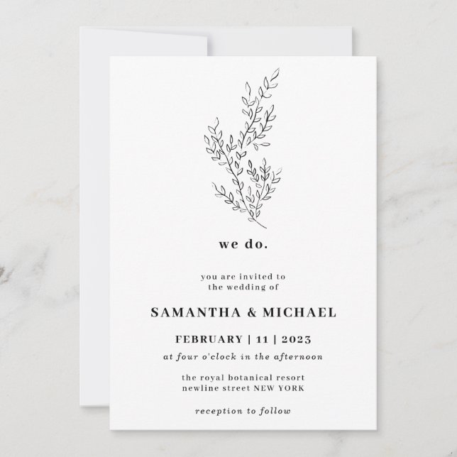 Convite Floral Fall Boho Clear Indie Botânica nós fazemos (Frente)