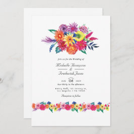Convite Floral Fiesta QR Code RSVP Wedding