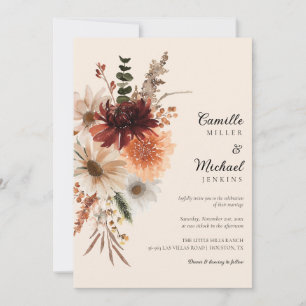 Convite Floral Floral Boho Fall Rustic