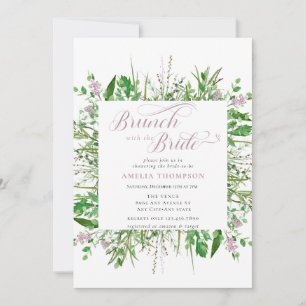 Convite Floral Floresta   Café da Manhã Chá de Noiva