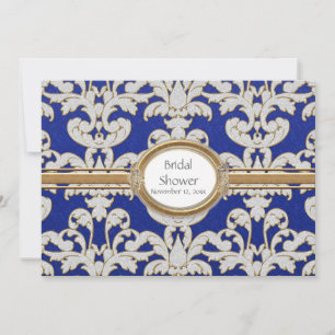 Convite Floral Folha Damasco Barroco Ouro Redemoin