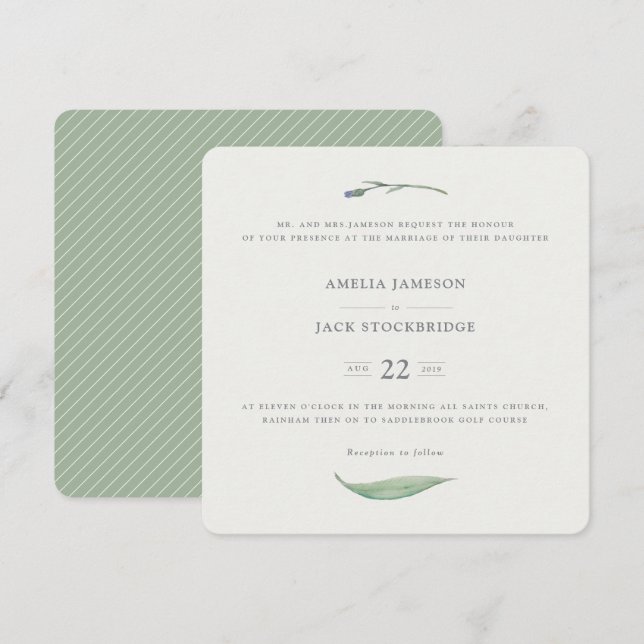 CONVITE FLORAL FORMAL (Frente/Verso)