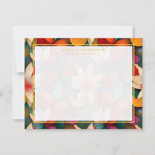 Convite Floral Frame Note Card (Frente)