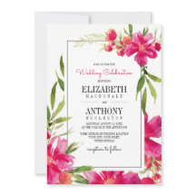 Floral Fuchsia | Verde | Casamento de Stripes Negr