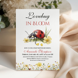 Convite Floral Garden Red Lovebug In Bloom Baby Shower