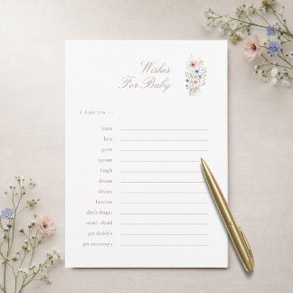 Convite Floral Gender Neutral Shower Wishes For Baby Card