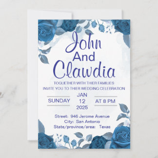 Convite  floral geometric personalized wedding invitation