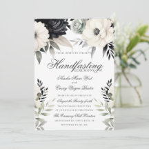 Floral Gótico Sombrio Boho Preto Creme Handfasting
