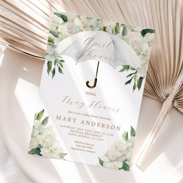 Convite Floral Guarda-chuvas Chás Trazem flores de maio (Criador carregado)
