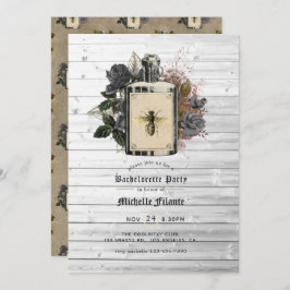 Convite Floral Halloween - Festa de solteira Gótica Convit