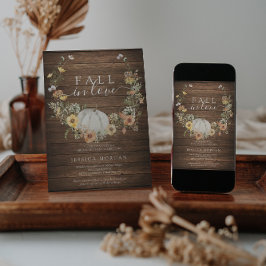 Convite Floral Harvest Pumpkin Fall in Love Chá de panela