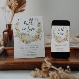 Convite Floral Harvest Pumpkin Fall in Love Chá de panela