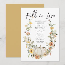 Convite Floral Harvest Pumpkin Fall in Love Chá de panela