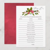 Floral Holly jogo de Chá de panela de Natal