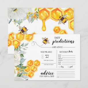 Convite Floral Honeycomb Bumble Bee   Jogo de Adivinhação 