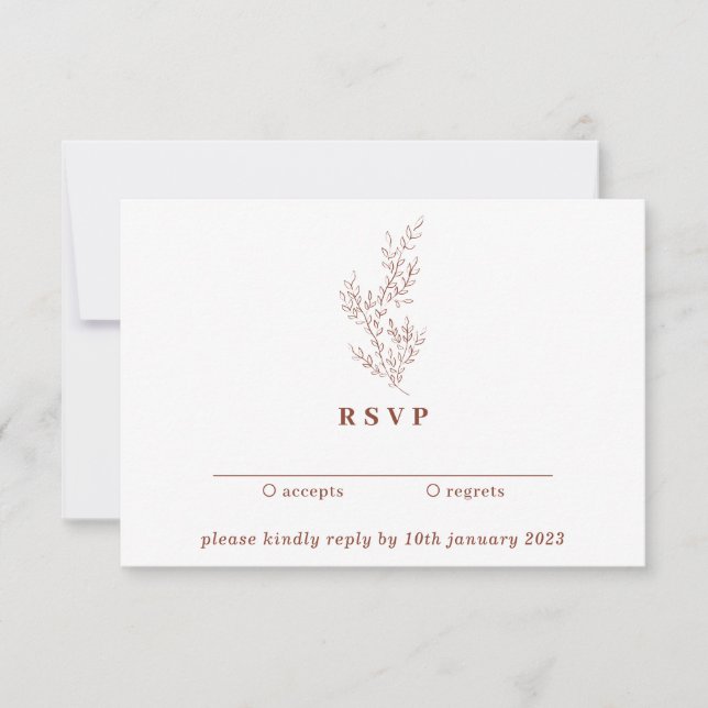 Convite Floral Kindly Responde Terracotta Boho Autumn (Frente)