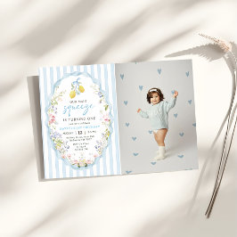 Convite Floral Lemon  Our Main Squeeze Birthday Invitation