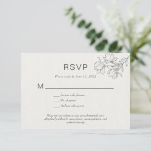 Convite Floral Line Art Simple Bespoke Classic Ivory Horiz