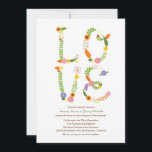 Convite Floral LOVE Letters Rustic Woodland Weding<br><div class="desc">Esta coleção de convites para o casamento pinta manualmente flores de floresta organizadas para formar as palavras "AMOR", "RSVP, "Salvar a Data" e muito mais. Este conjunto é perfeito para primavera, verão, casamentos de jardim de outono e celebrações amigáveis à terra verde. As cores podem ser personalizadas para se adequarem...</div>